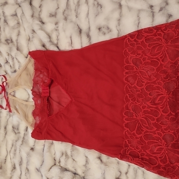 Frederick's of Hollywood Lace Mesh High Neck Chemise - Picture 5 of 9